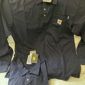Carhartt Force Flame Resistant Long Sleeve Polo Shirt Size Large.